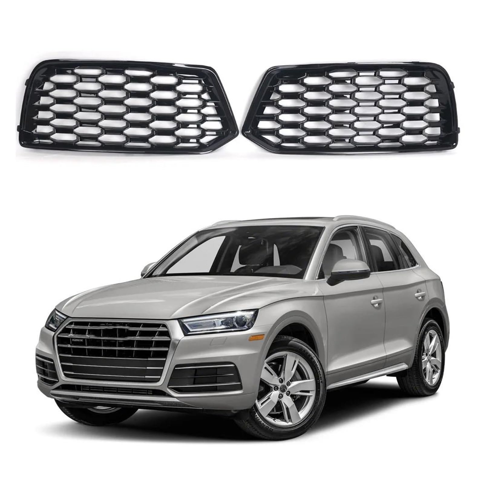 Auto Kühlergrill Für Q5 2018-2020 80A807679D 80A807680D 1 Paar Frontstoßstange Mesh Grille Grill Nebelscheinwerfer Grills Zierabdeckung Wabenrahmen Front Kühlergrill von TASEKI