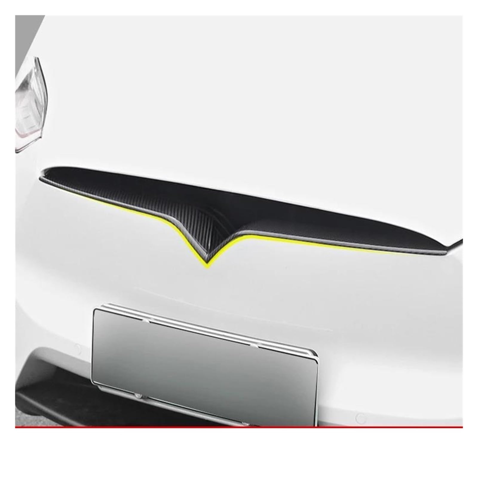 Auto Kühlergrill Für Tesla Für Modell X 2023 Dry Carbon Fiber Kühlergrill Trim Streifen Aufkleber Auto Außen Form Zubehör Front Kühlergrill(Glossy Carbon) von TASEKI