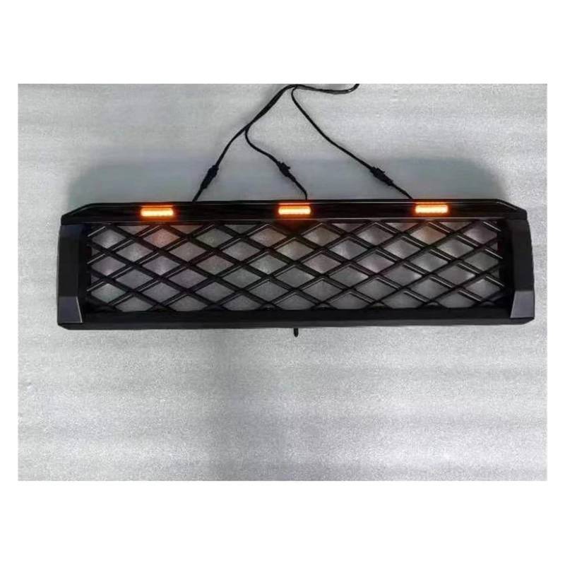 Auto Kühlergrill Für Toyota Für Landcruiser Fj75 Lc76 2008-2022 Racing Grille Front Grills Kühler Maske Stoßstange Maske Abdeckung Modifizierte Waben Stil Front Kühlergrill(Amber LED) von TASEKI