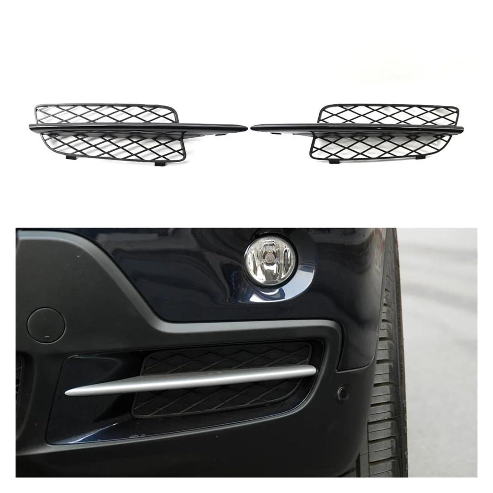 Auto Kühlergrill Für X5 E70 2007 2008 2009 2010 ABS Auto Front Stoßstange Nebel Lampe Mesh Schutz Grille Links + Rechts 1 Paar Nebel Licht Grill Front Kühlergrill von TASEKI