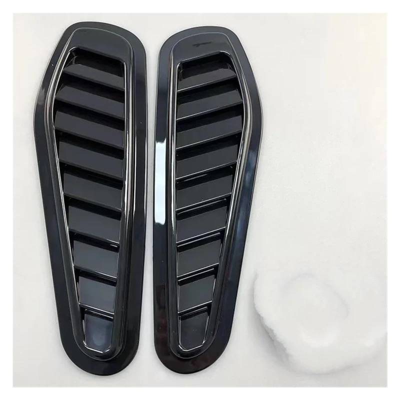 Auto Kühlergrill Luftstrom-Einlassabdeckung, Auto-Luftstrom-Einlass-Dekoration, Löffel, Motorhaube, Lüftungsabdeckung, Universelle Luftstrom-Entlüftungsschutzabdeckung Front Kühlergrill(Black-2pcs) von TASEKI