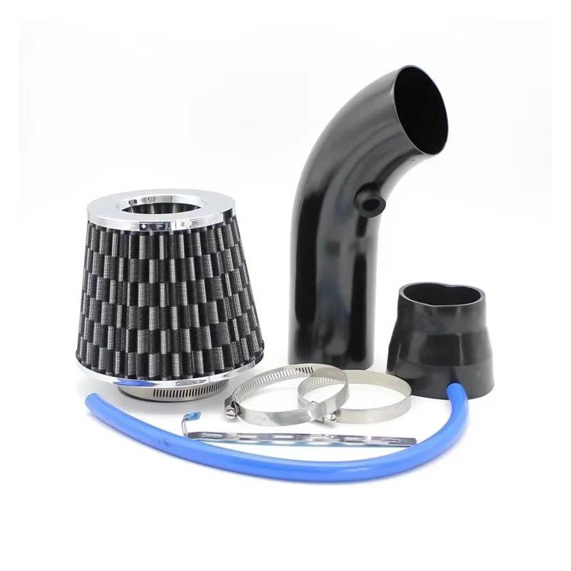 Auto Luftansaug 76mm Auto Umgerüstet Winter Pilzkopf Luftfilter Ansaugrohr Filter High Flow Hoch Kaltluftfilter Aluminium Rohr Kit Auto Lufteinlässe(Black Carbon) von TASEKI