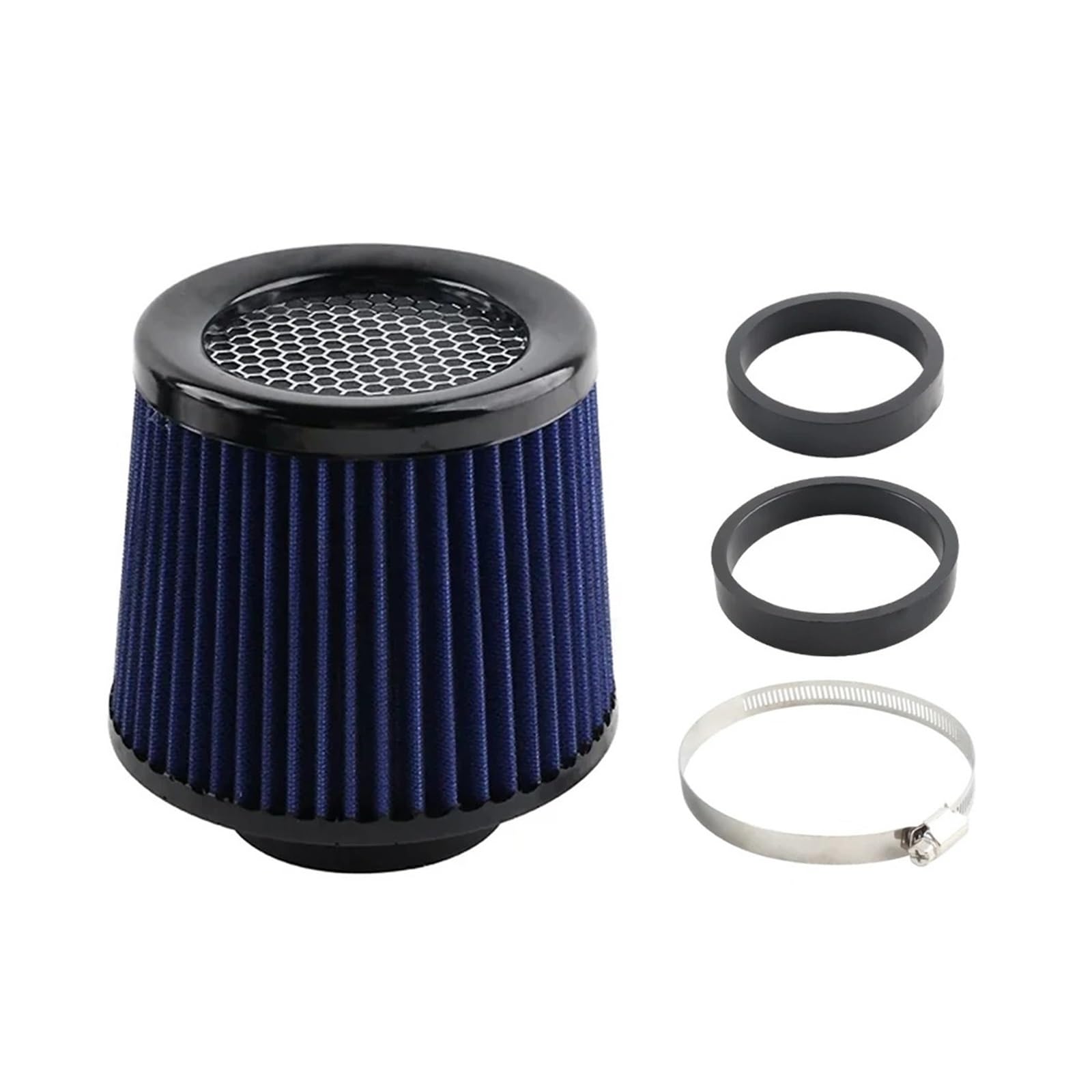 Auto Luftansaug Universal 3in176/90/100 Mm Auto-Luftfilter High Flow Modifizierter Auto-Rennsport-Luftfilter Entlüftungskegel Ansaugluftfilter Auto Lufteinlässe(Blau) von TASEKI