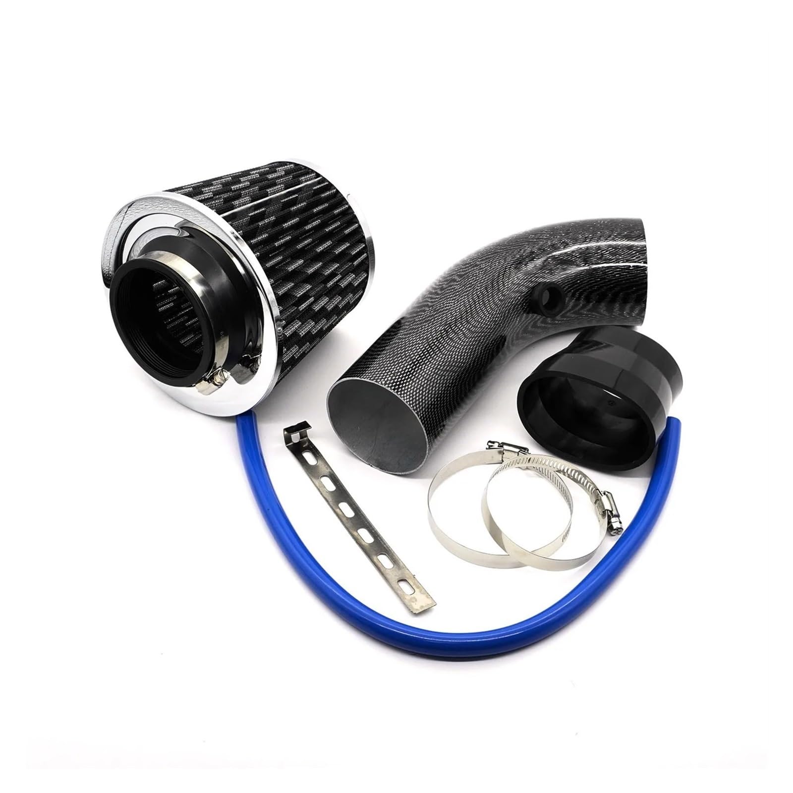 Auto Luftansaug Universal 76MM 3 Automotive Modifikation Pilzkopf Filter Luftfilter Luftfilter Ansaugrohr Aluminium Kit Kaliber Auto Lufteinlässe(Full Carbon Grain) von TASEKI