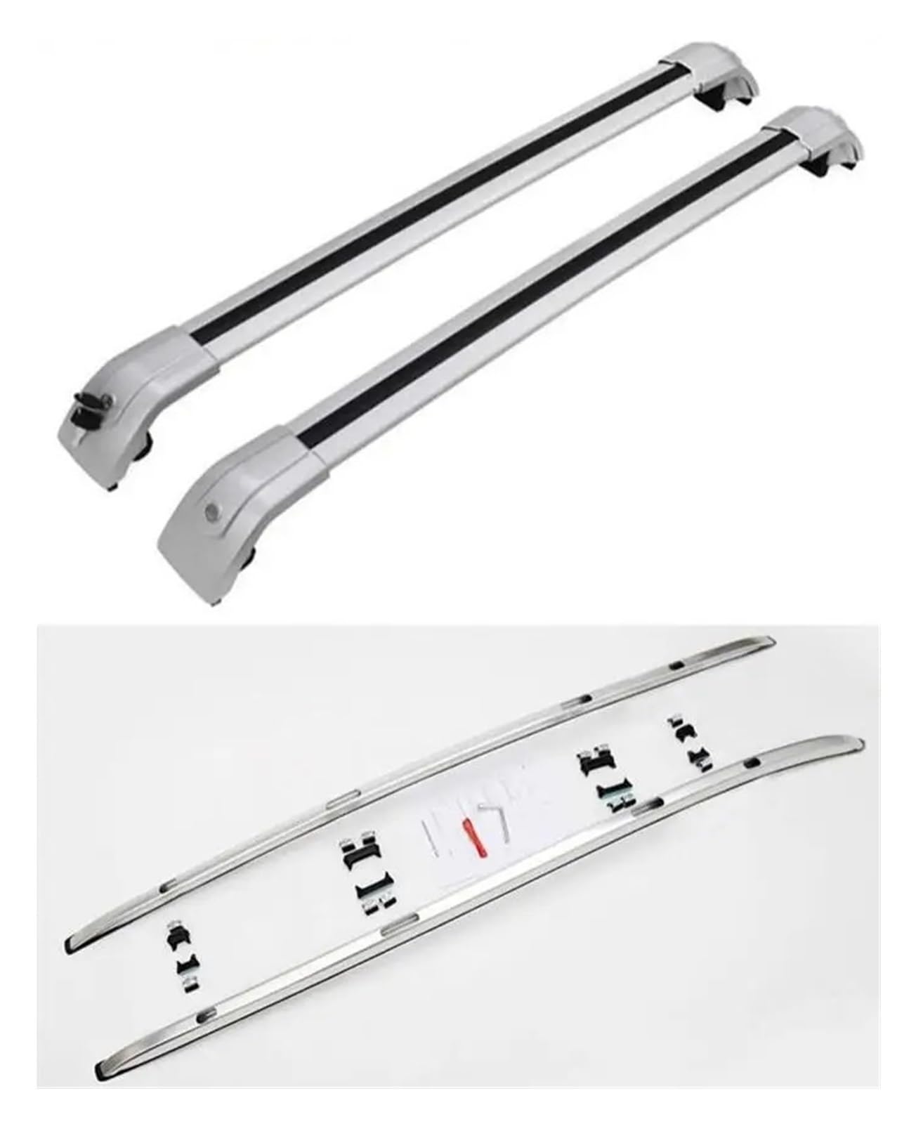 Dach Rack Gepäck Für VEZEL HR-V HRV 2014 2015 2016 2017 2018 2019 2020 Dachträger Top Dachträger Schiene Gepäck Querstange Aluminiumlegierung Dachreling Dachträger(Black Silver Silver) von TASEKI