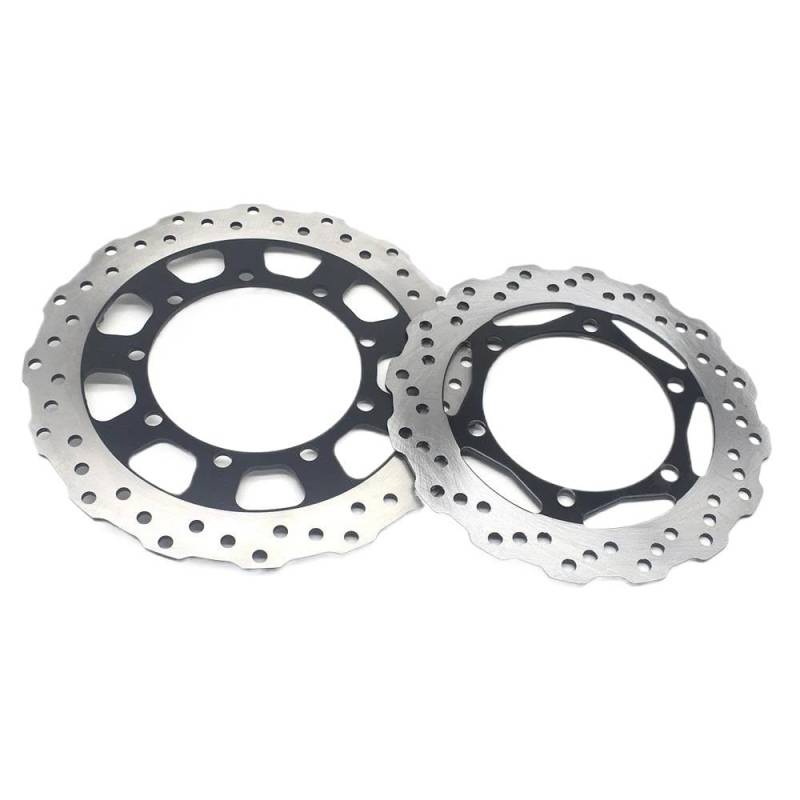 Motorrad Scheibenbremse Für KL650 Motorrad Vorne Und Hinten Bremsscheibe Rotor Für KLR650 2008 2009 2010 2011 2012 2013 2014 2015 2016 2017 2018 Bremsscheibe(1 sets) von TASEKI