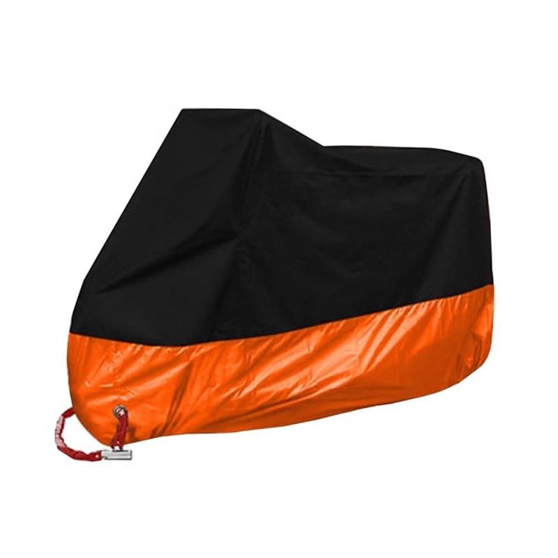 Motorradabdeckungen Motorradabdeckung Für Funda Bike All Season Motorrad Wasserdicht Staubdicht UV-Schutz Outdoor Indoor Moto Regenschutz S-4XL wasserdichte Abdeckung(Orange,3XL for 2201-2300mm) von TASEKI