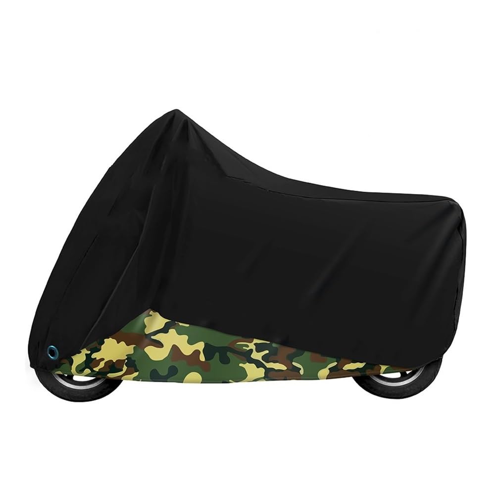 Motorradabdeckungen Motorradabdeckung Outdoor Moto Regenschutz Motorrad Ganzjährig Wasserdicht Staubdicht UV-Schutz Fahrrad Outdoor Indoor wasserdichte Abdeckung(Camo,4XL for 2301-2600mm) von TASEKI