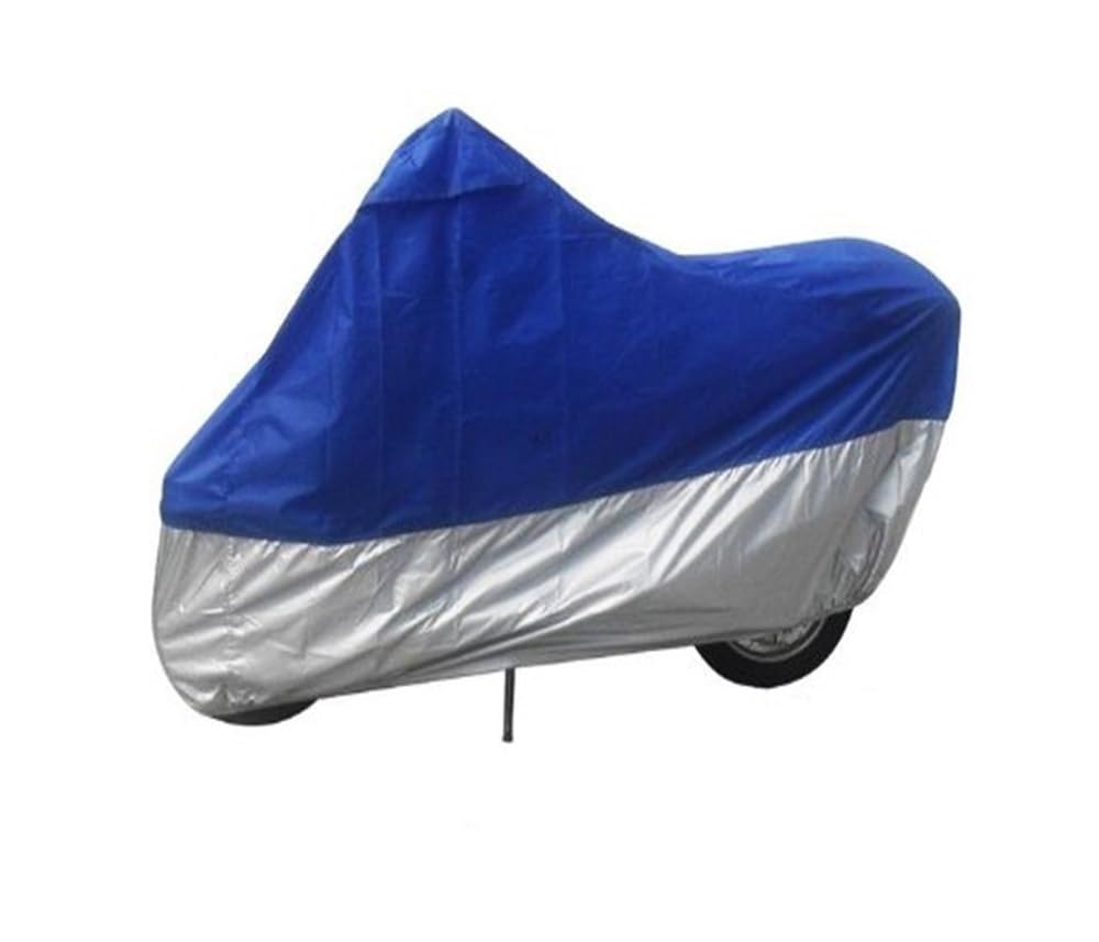 Motorradabdeckungen Motorradabdeckung Outdoor UV Wasserdicht 180T Regen Staub Für Victory Für Kawasaki Für Suzuki Für L/XL/XXL/XXXL wasserdichte Abdeckung(Blue,XXL 265x105x125 cm) von TASEKI