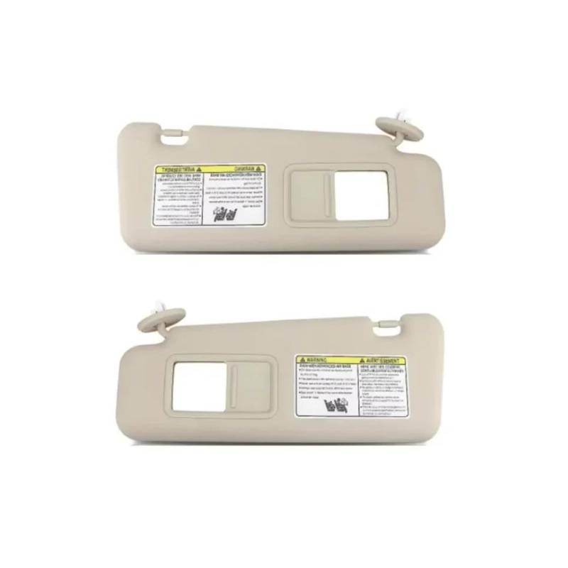 Vordere innere Sonnenblende Für Toyota Für Highlander 2008 2009 2010-2013 Sonnenblende Haupt Fahrer Co-Fahrer Make-Up Spiegel 74320-48500-E0 Auto Innen Sonnenblende(Beige Left and Right) von TASEKI