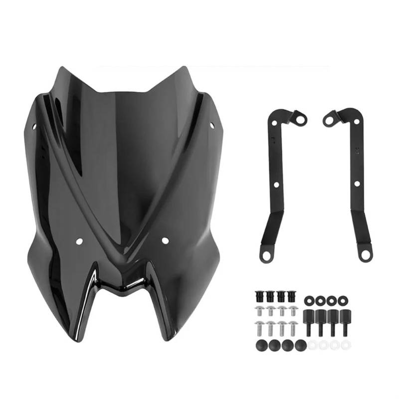 Windschild Motorrad Für Kawasaki Für Z650 Für Z-650 2017-2023 Für Z650 Double Bubble Windschutzscheibe Windschutz Schild Bildschirm Visier Parabrisa Mit Halterung Motorrad Deflektor Windschutzscheibe von TASEKI