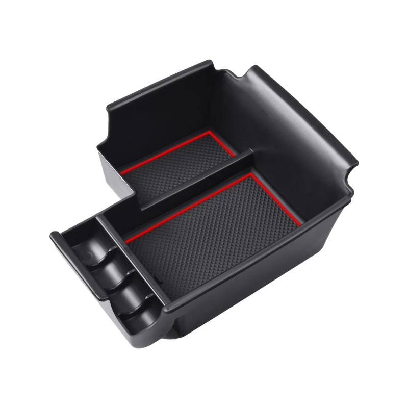 TATARENGS Aufbewahrungsbox Armlehne Kompatibel Mit Kia Für Forte GT EX FE LX LXS S 2019 2020 2021 2022 2023 2024 Auto-Innenraum-Mittelkonsolen-Organizer Armlehnen-Organizer-Tablett(Red) von TATARENGS