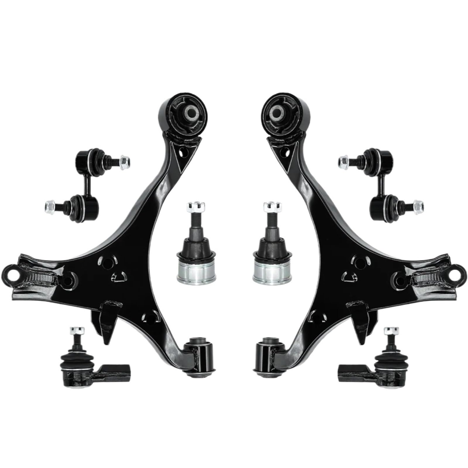 TATARENGS Auto Querlenker Kompatibel Mit Civic 2001 2002 2003 2004 2005 8 Stück Vordere Untere Aufhängungslenker Kugelgelenke Stabilisatorverbindungen Äußere Spurstangen-Kit K640288 K640287 von TATARENGS