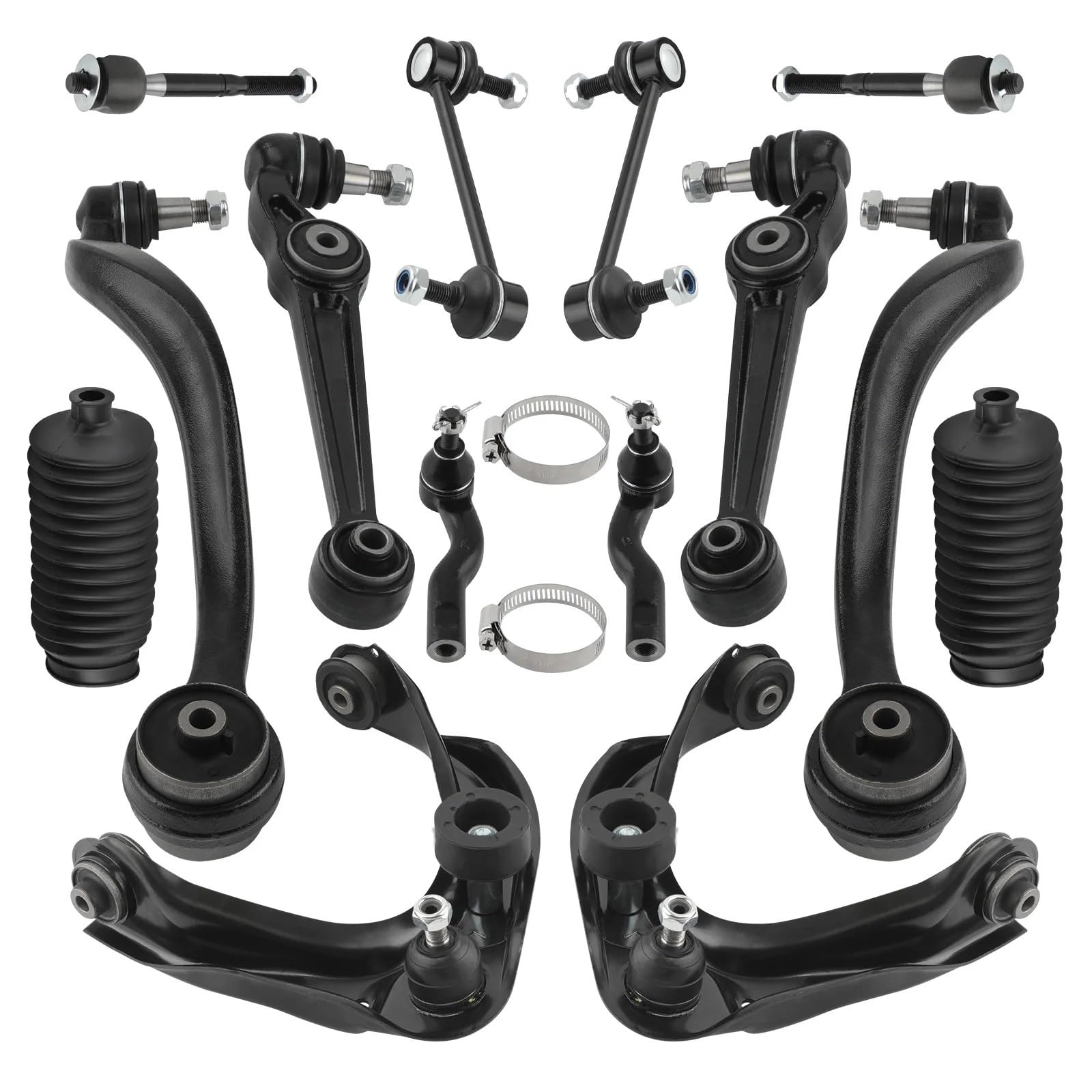 TATARENGS Auto Querlenker Kompatibel Mit Ford Für Fusion 2.5L 2010 Für Fusion 2.5L 3.0L 2011 2012 14-teiliges Federungs-Set Für Vordere Obere Untere Querlenker K620149 K620635 von TATARENGS