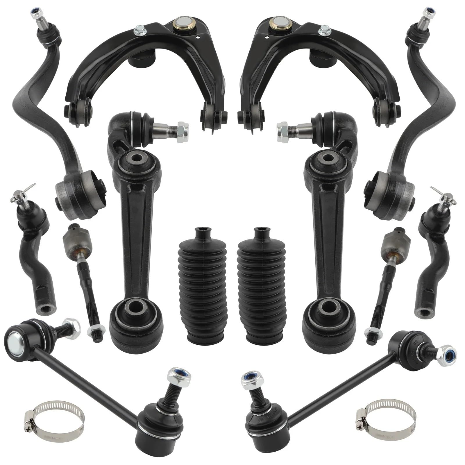 TATARENGS Auto Querlenker Kompatibel Mit Ford Für Fusion 2007 2008 2009 Für Fusion Sport 2010 14-teiliges Vorderes Oberes Unteres Querlenker-Stabilisator-Set K620149 K620492 K620493 von TATARENGS