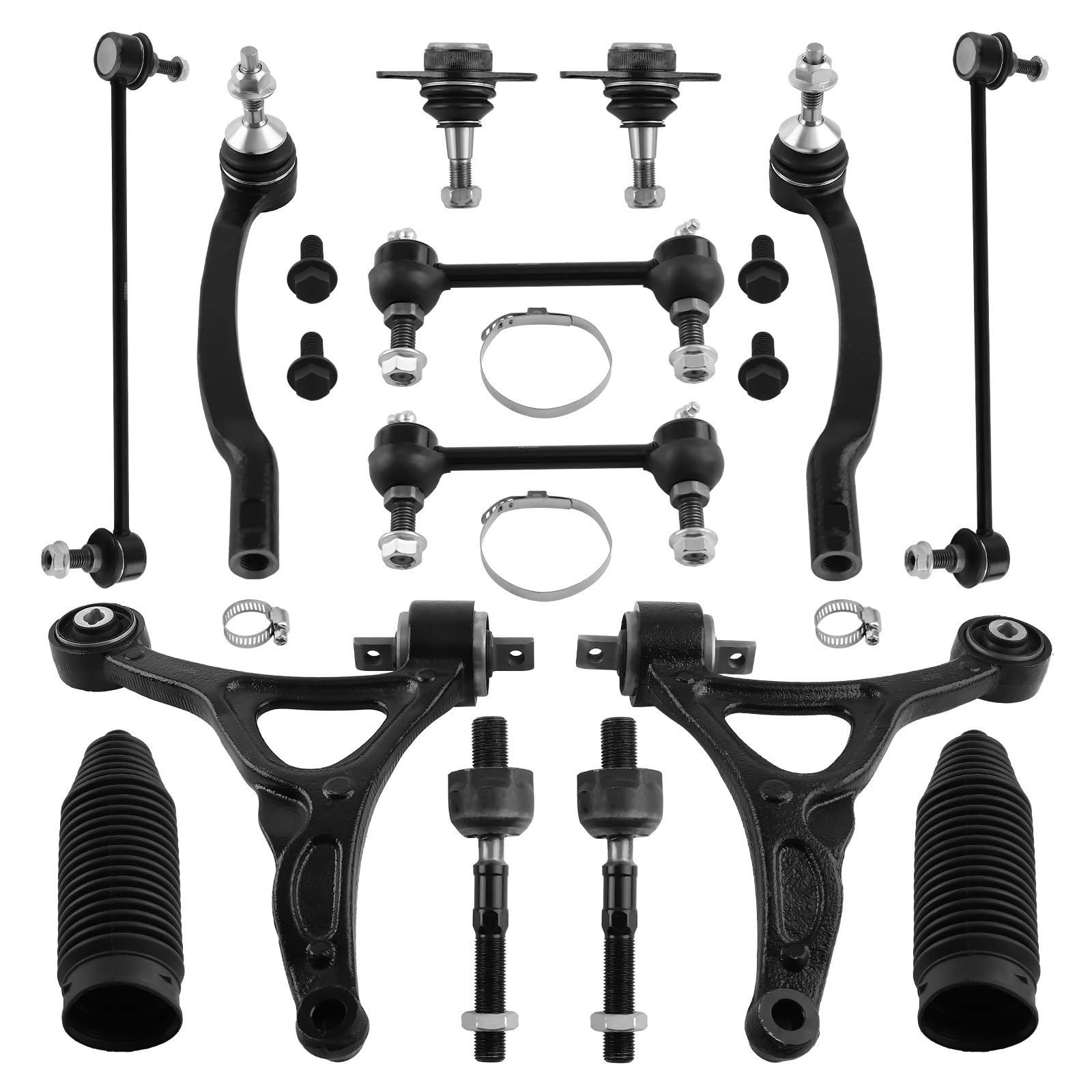 TATARENGS Auto Querlenker Kompatibel Mit Volvo Für XC90 2003–2013 2014, 14 Stück, Vordere Untere Querlenker, Spurstange, Stabilisator, K640446, K500153, K80501, K80425, ES800857 von TATARENGS