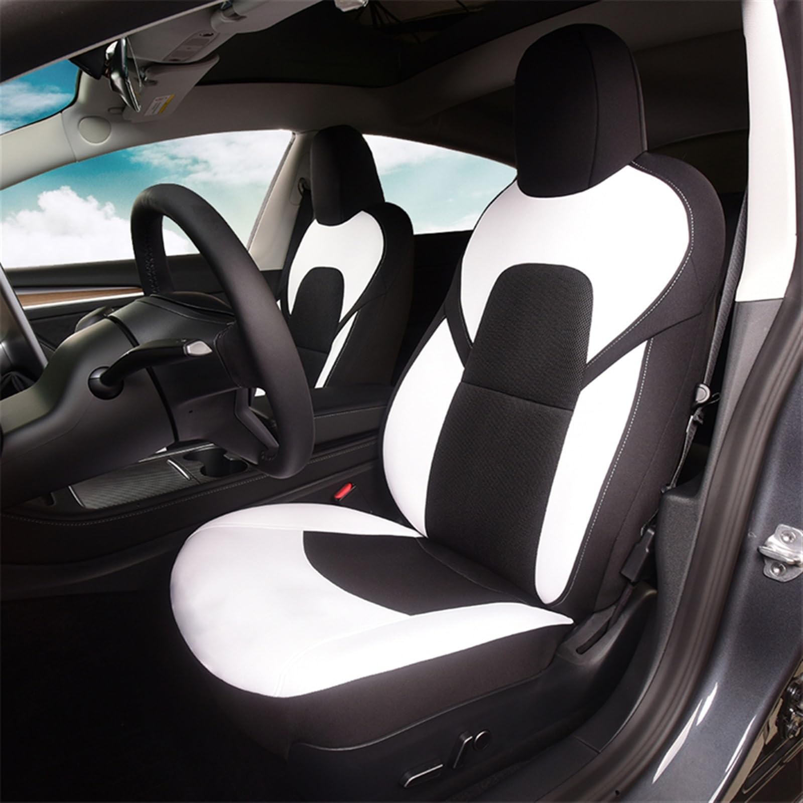 TATARENGS Automobilinnenraum Kompatibel Mit Tesla Für Model 3/ Y Auto-Vordersitzbezüge, Fahrersitzbezug, Sitzschutz, Vier-Jahreszeiten-Sitzbezug(color1) von TATARENGS