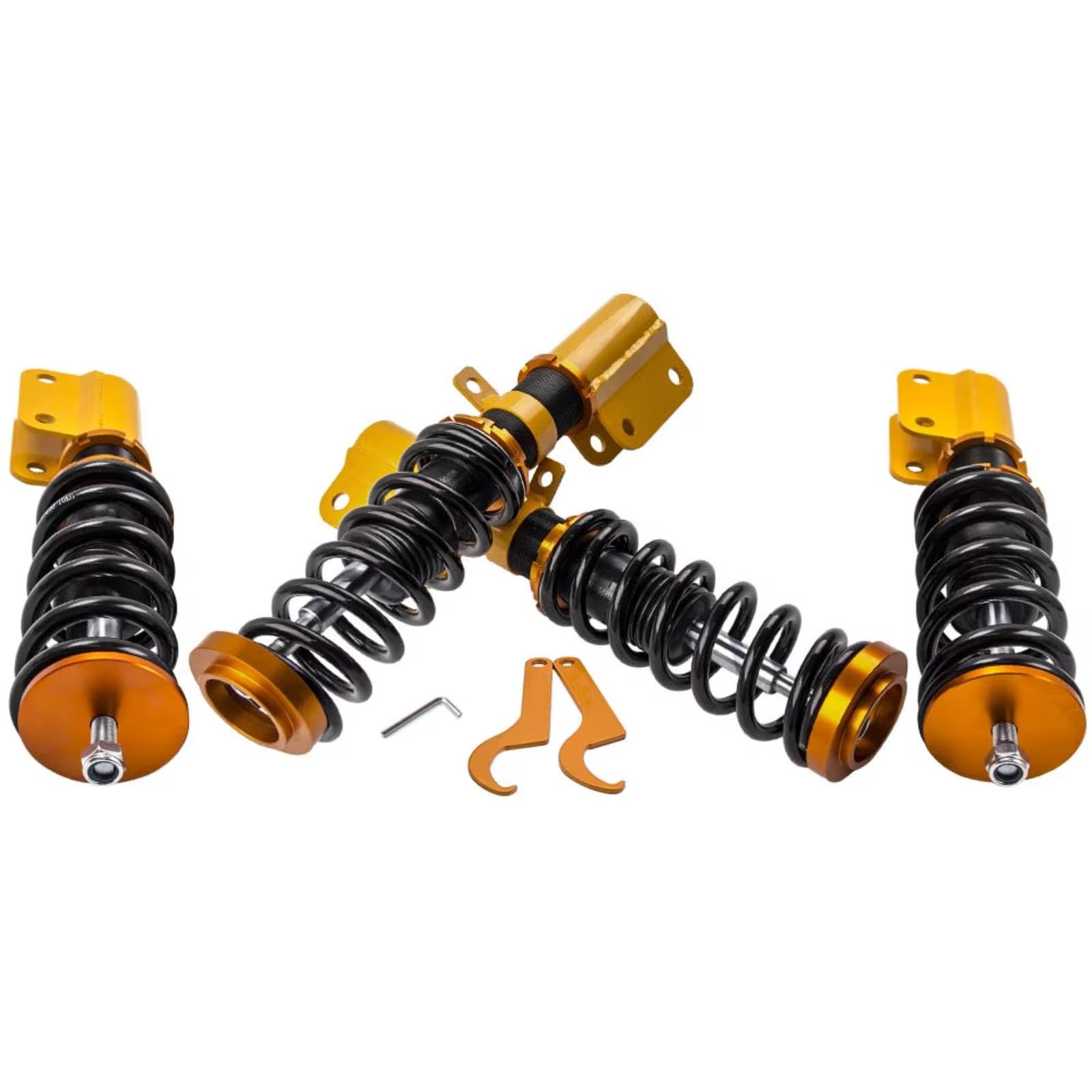 TATARENGS Gewindefahrwerk Höheverstellbar Kompatibel Mit Buick Für Lacrosse 2005 2006 2007 2008 2009 Full Shocks Struts Gewindefahrwerk Kit Autozubehör Gewindefahrwerk Feder Stoßdämpfer(Yellow) von TATARENGS