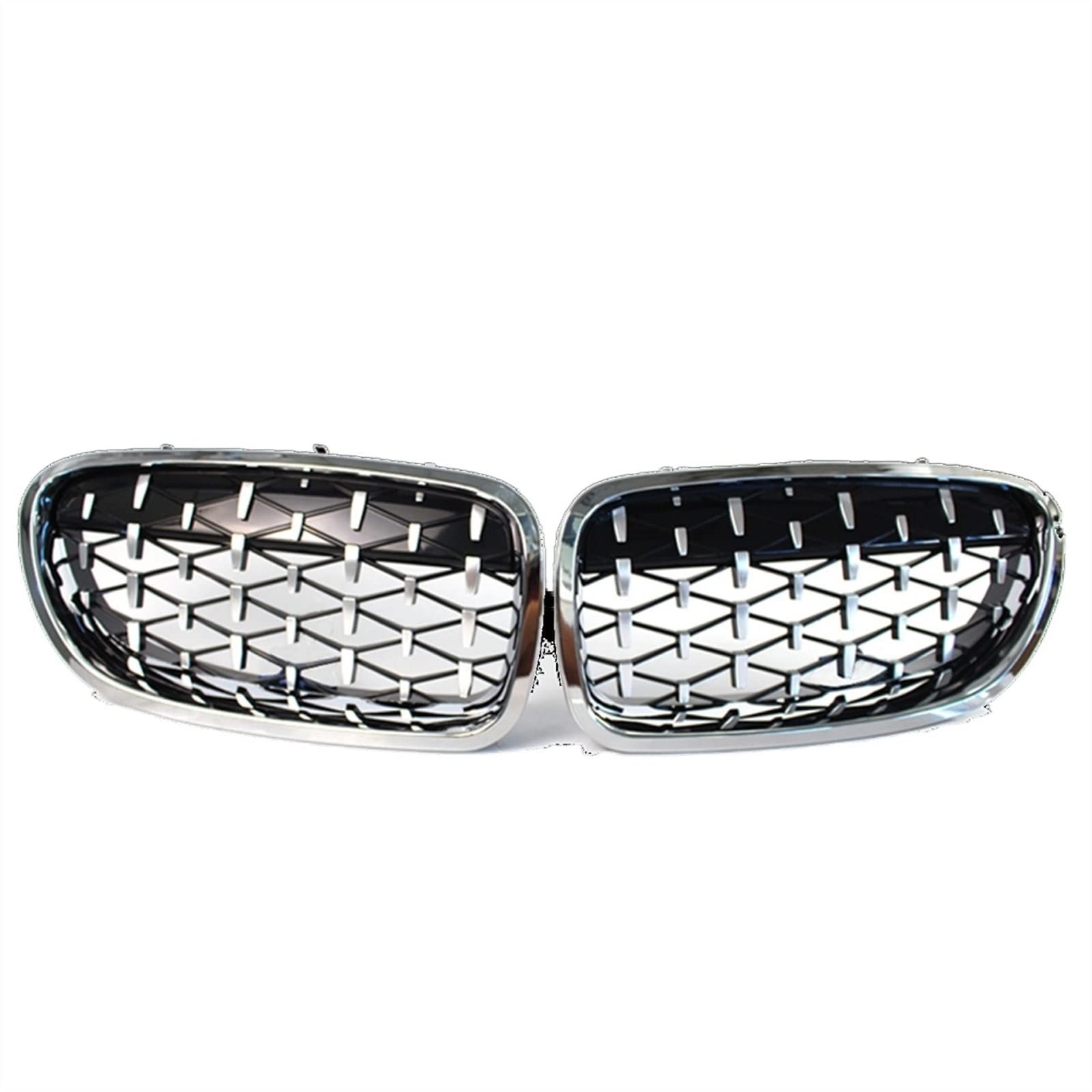 TATARENGS Kühlergrille Kompatibel Mit F10 F11 2010 2011 2012 2013 2014 Obere Kühlergrillabdeckung des Autos, Vordere Nierengitter, Lufteinlassgrill, Stoßfängerhaube(Full Silver) von TATARENGS