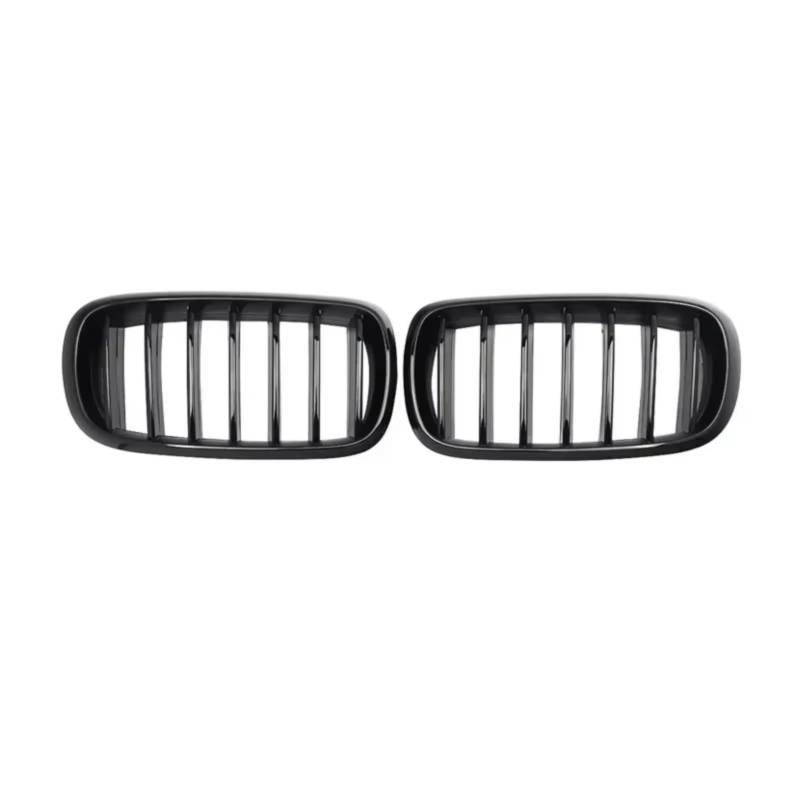 TATARENGS Kühlergrille Kompatibel Mit Für F15 X5 F16 X6 2014 2015 2016 2017 Auto-Nierengrill, Sport-Renngrill, Mesh-Grill, Schwarz Glänzend, Autozubehör von TATARENGS