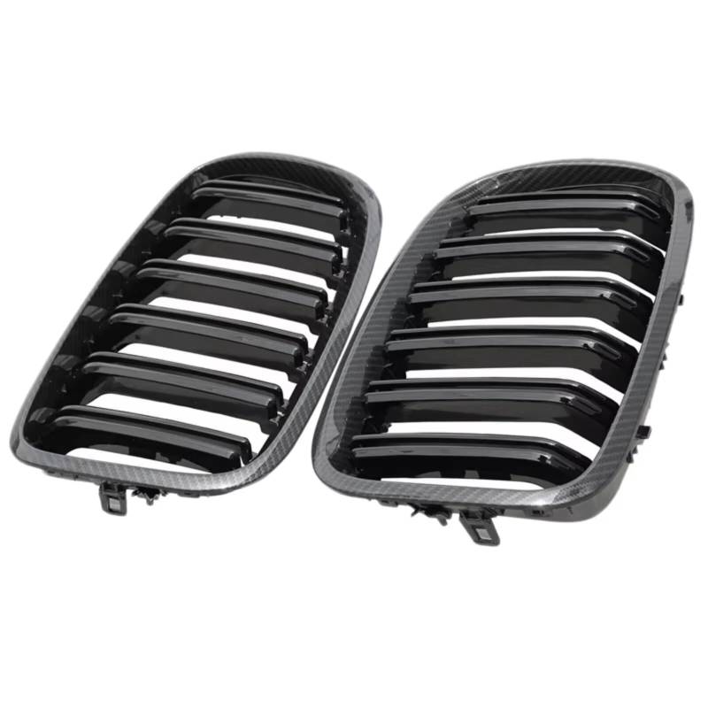 TATARENGS Kühlergrille Kompatibel Mit Für X5 X6 E70 E71 2007 2008 2009 2010 2011 2012 2013 Auto Frontstoßstange Nierengrill Doppellamellengrill Frontgitter Grill von TATARENGS