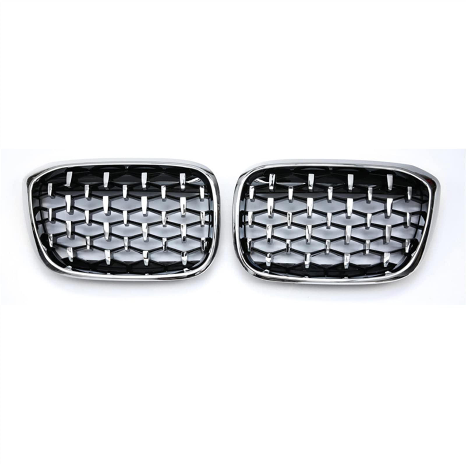 TATARENGS Kühlergrille Kompatibel Mit X3 X4 G01 G08 G02 2017 2018 2019 2020 2021 Auto-Front-Nierengitter Snap-on Obere Grillabdeckung Stoßfängerhaube(All Silver) von TATARENGS