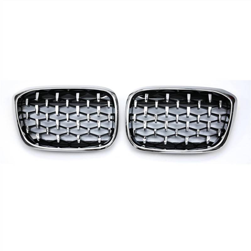 TATARENGS Kühlergrille Kompatibel Mit X3 X4 G01 G08 G02 2017 2018 2019 2020 2021 Auto-Front-Nierengitter Snap-on Obere Grillabdeckung Stoßfängerhaube(All Silver) von TATARENGS