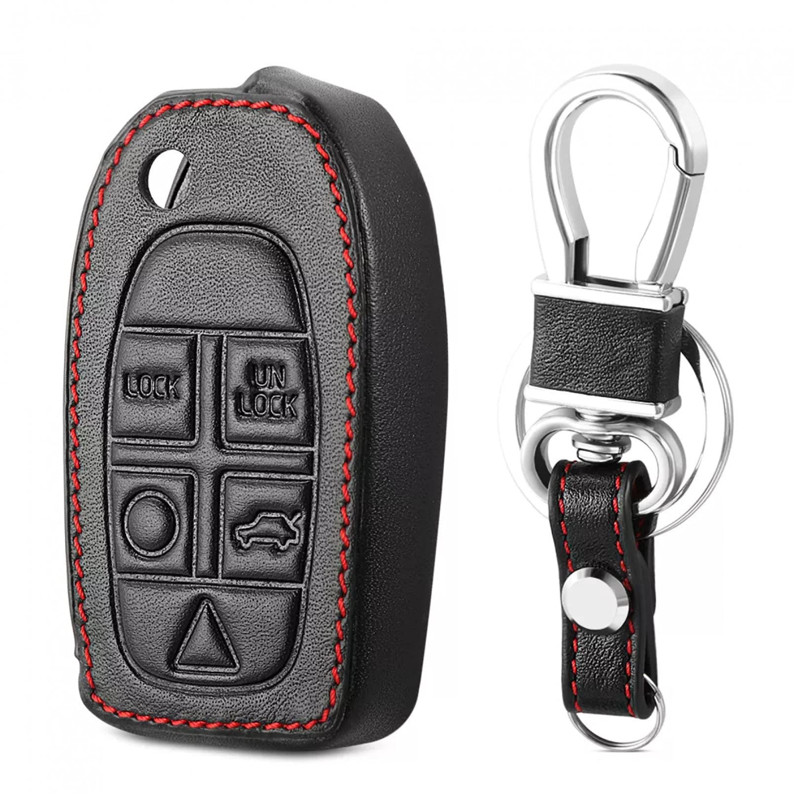 Leder Autoschlüssel Fall Remote Protector Cover Tasche Shell Schlüsselanhänger Zubehör 5 Tasten für Volvo S40 S80 S60 V70 XC70 XC90 1999 2010 2012 2013 von TATINE