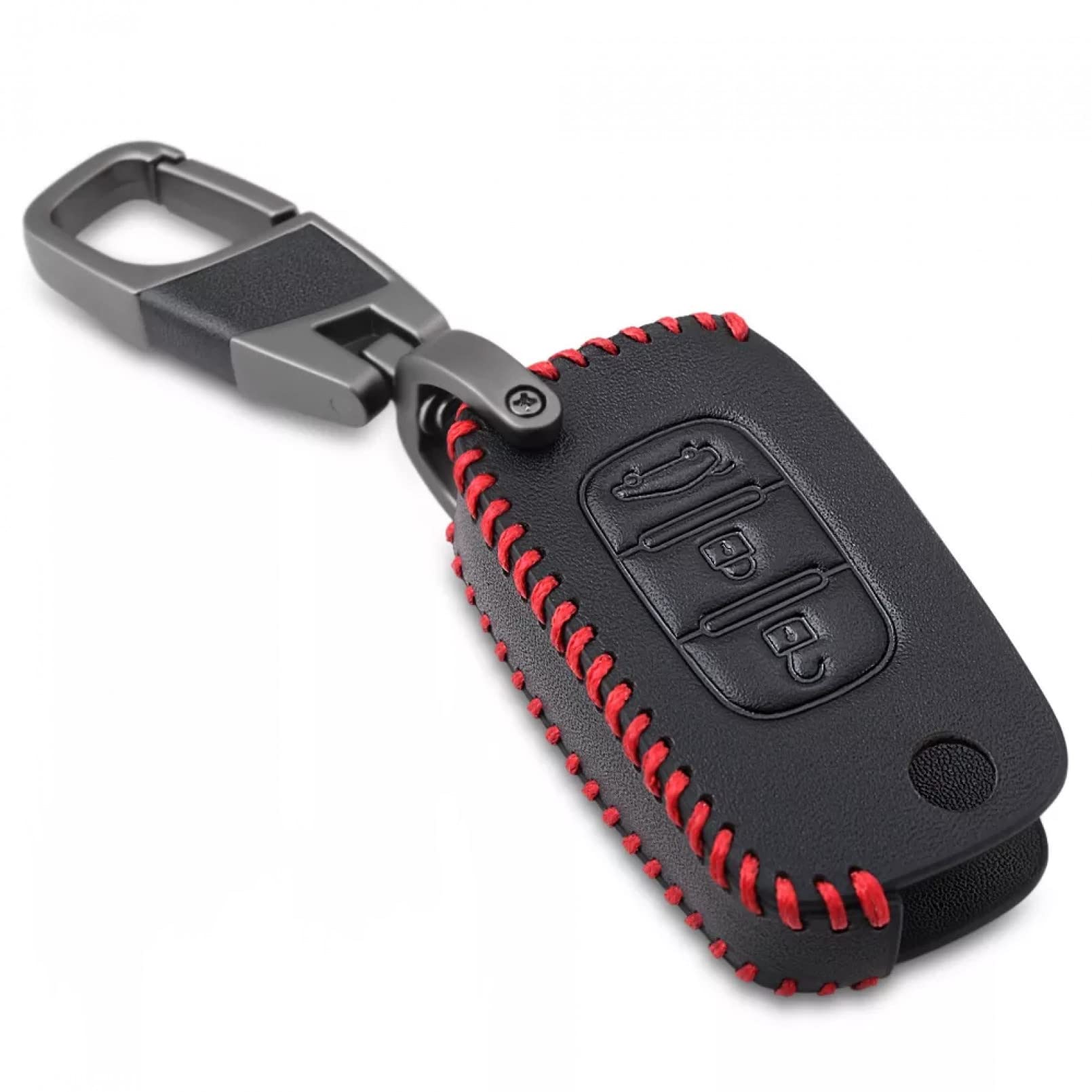 TATINE Leder Autoschlüssel Fall Remote Protector Cover Tasche Shell Schlüsselanhänger Zubehör für Mercedes Benz Smart City Fortwo Forfour für Renault Twingo Clio von TATINE