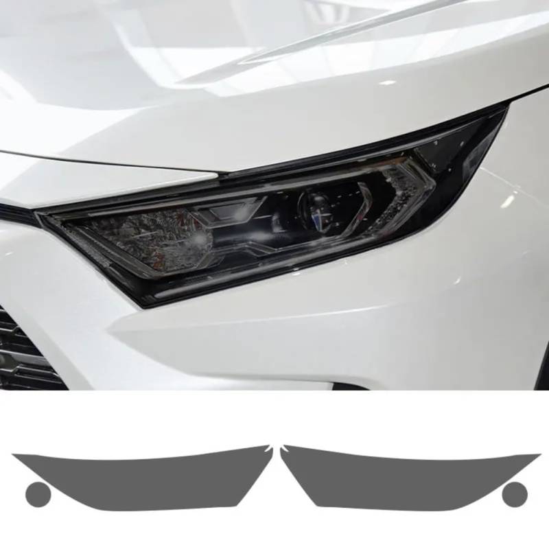 2 Stück Autoscheinwerfer Schutzfolie Frontlicht Transparent Rauchschwarz TPU Aufkleber, Für Toyota, Für RAV4 XA50 2019 2020 2021 2022 von TATITZRO