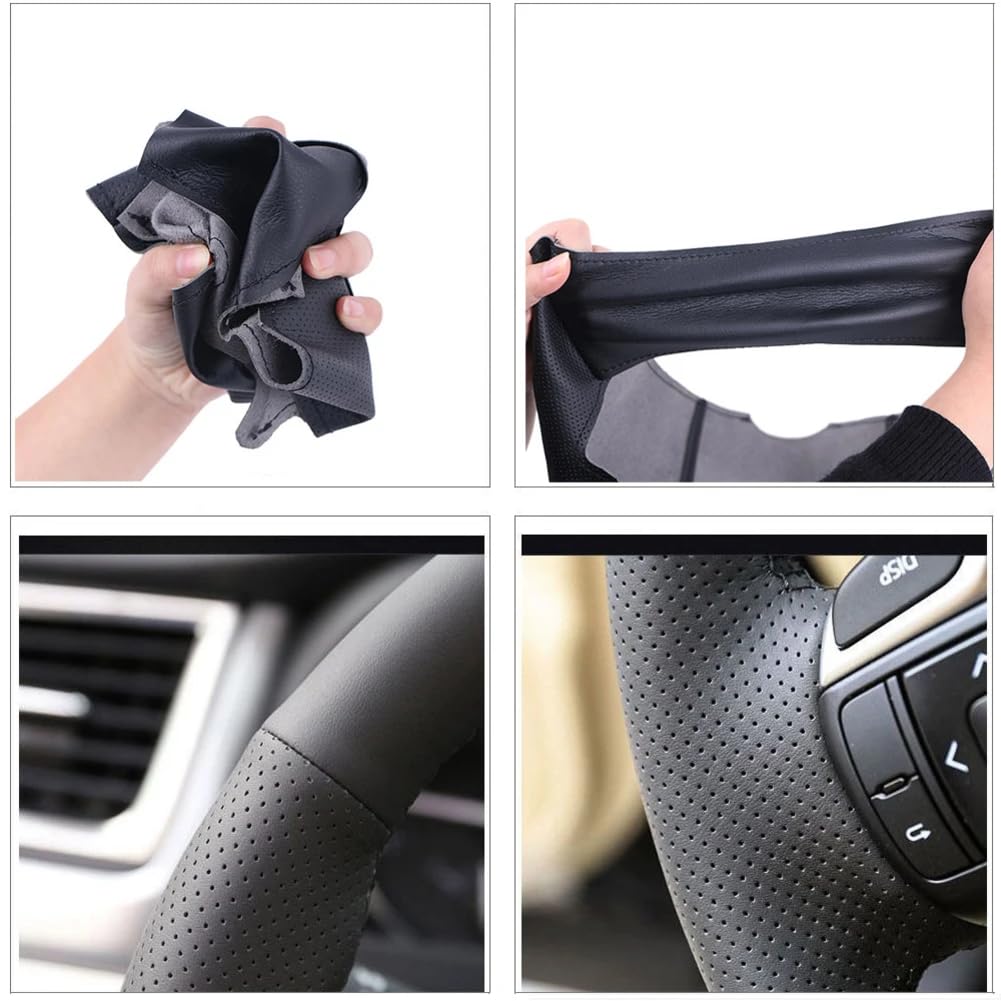 Autolenkradabdeckung, Für Ford Focus 3 / Für Kuga/Escape/C-MAX/Ecosport Individuelle DIY-Lenkradhülle Aus Mikrofaserleder von TATOS