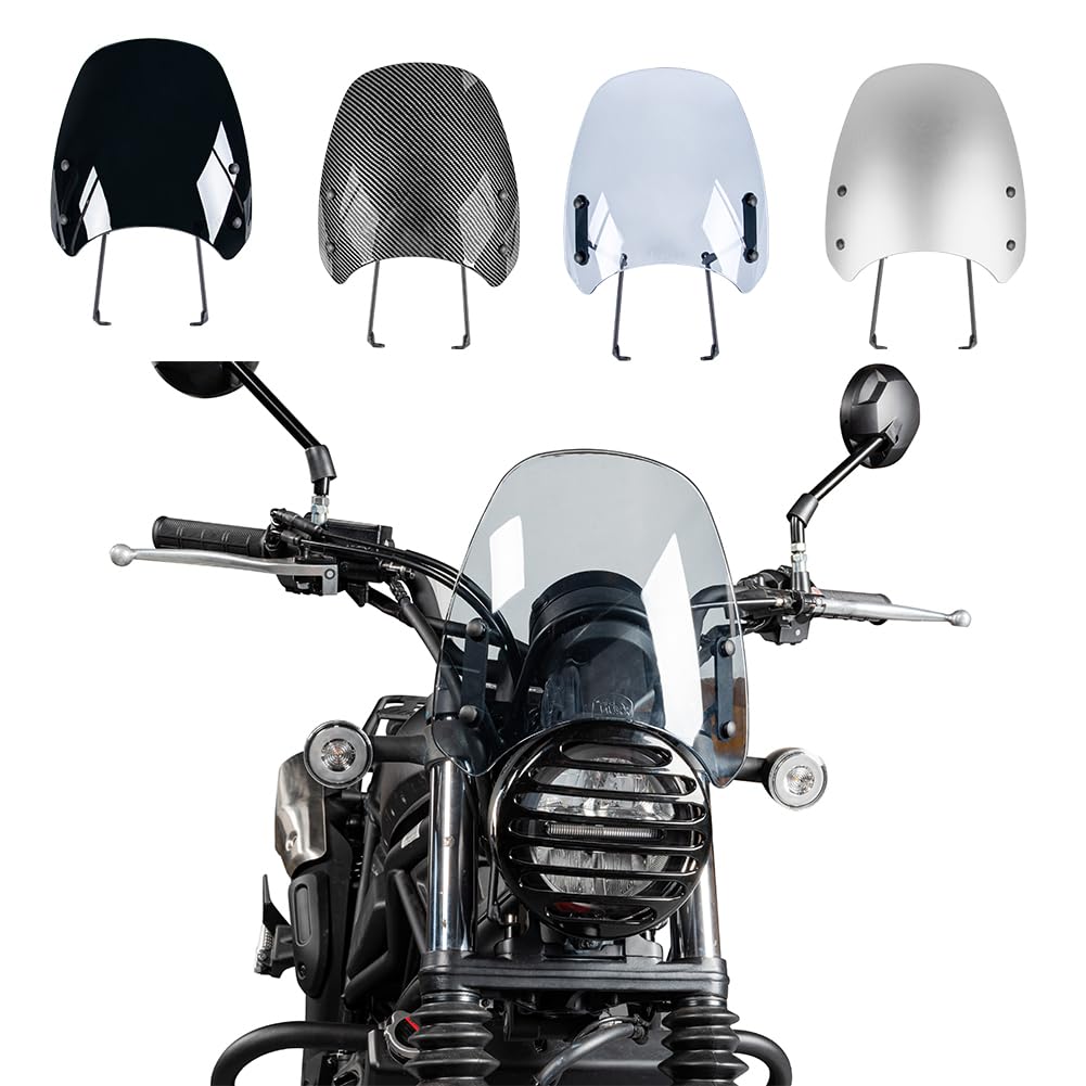 Motorrad CL 250 300 500 Frontverkleidung Windschutzscheibe Windabweiser kompatibel mit H.onda CL250 CL300 CL500 2023 Flyscreen-Visierschutz Pare-Brise-Visier (Grauer Rauch) von TAZGANTAX