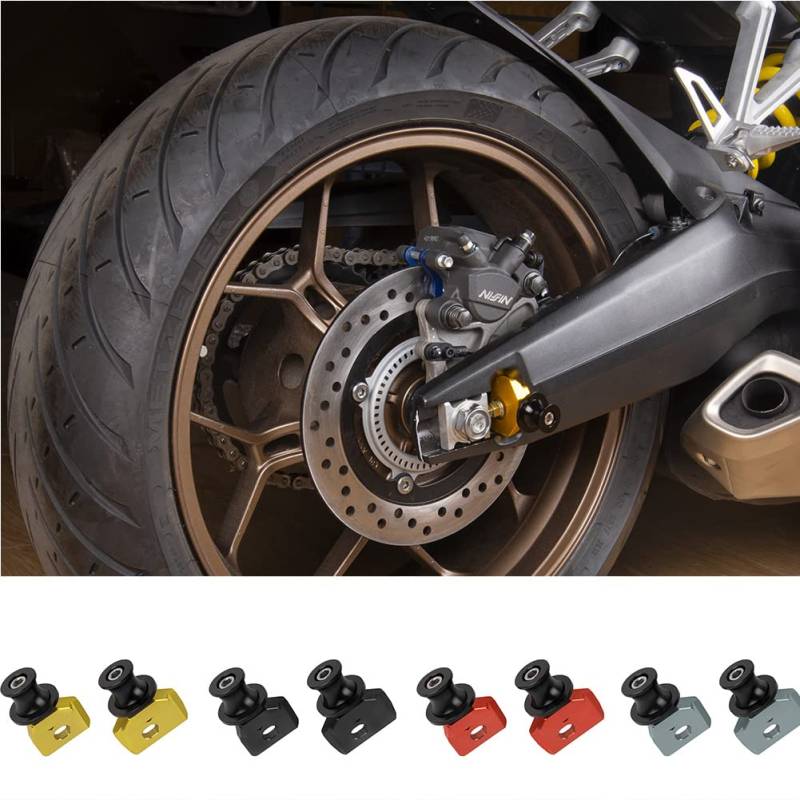 TAZGANTAX Motorrad CNC Aluminium Hinterrad Gabel Achse Slider Schwinge Spulen Ständer Pick Up für H.onda CB650R CBR650R CB 650R CBR 650R CB 650 R CBR 650 R 2019 2020 2021 2022 2023 (Rot) von TAZGANTAX