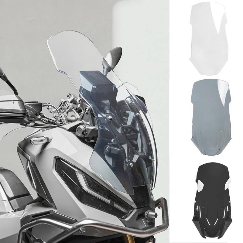 Motorrad-Doppelblasen-Deflektor, Frontverkleidung, Windschutzscheibe, Luftstrom, Pare-Brise-Schutz, kompatibel mit H.onda XADV X-ADV X ADV 750 2021 2022 2023, Displayschutzfolie (Schwarzer Rauch) von TAZGANTAX