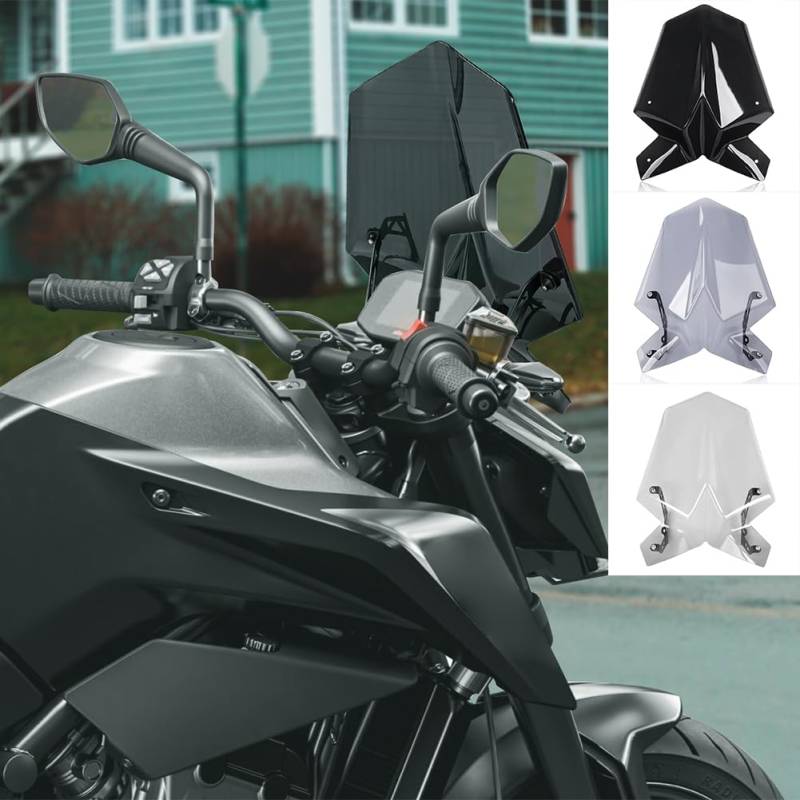 Motorrad-Frontverkleidung, Windschutzscheibe, Fliegenschutz, Doppelblasen-Windschutzabweiser mit Halterung für K.T.M Duke 790 Duke 790 Duke-790 2018 2019 2020 2021 2022 2023 (Klar) von TAZGANTAX