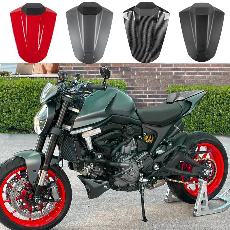 Motorrad-Hintersitz-Solo-Sitzbezug, hinterer Beifahrer-Sozius-Solo-Sitzverkleidung, Heckteil-Abdeckung für Du.Cati Monster 950 Monster950 Monster 937 Monster937 2021 2022 2023 (Matt-schwarz) von TAZGANTAX