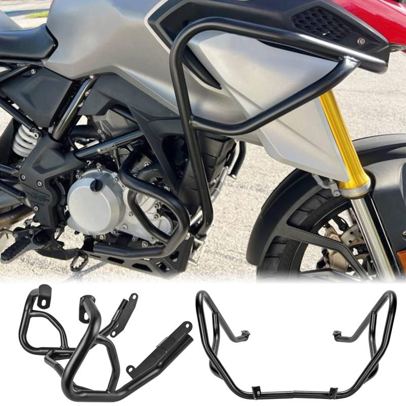 Motorrad Oberer Unterer Motorschutz Highway Crash Bar Fallender Stoßstangenschutz Kompatibel mit G310GS G 310 GS 2017 2018 2019 2020 2021 2022 2023 Karosserie-Rahmenschutz (1 komplettes Set) von TAZGANTAX