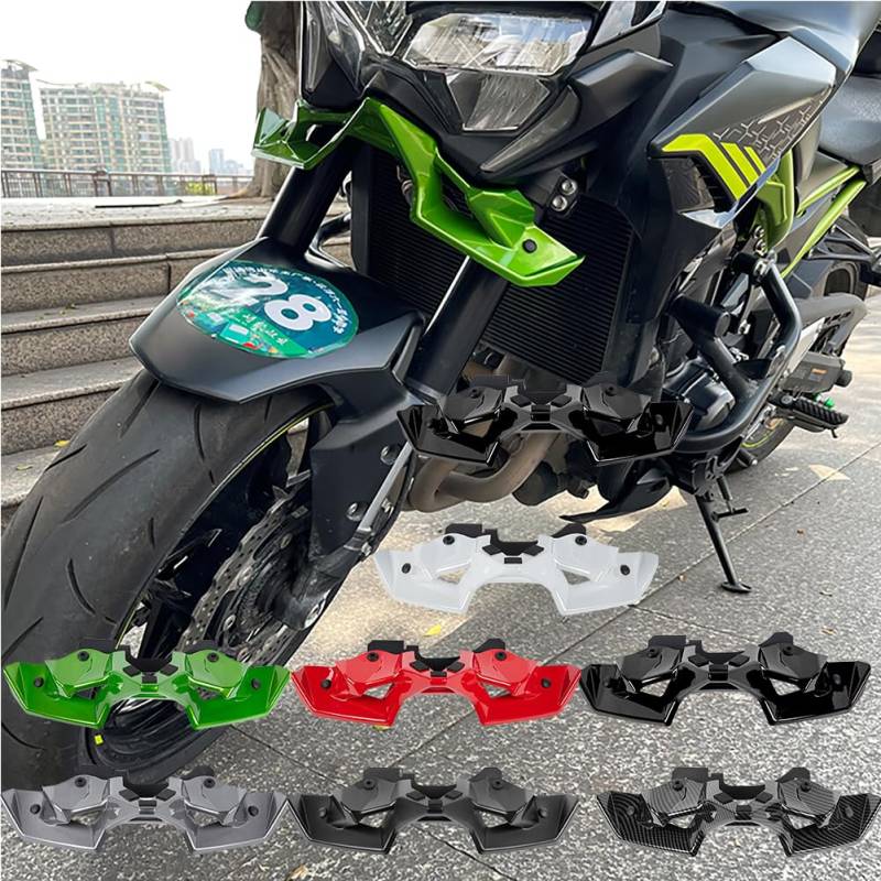 Motorrad-Scheinwerferverkleidung unten Vorderrad Schnabel Nasenkegel Abdeckung aerodynamische Winglets Verkleidung dekoratives Kit kompatibel mit K-awasaki Z900 Z 900 Z-900 2020-2024 (Grau) von TAZGANTAX