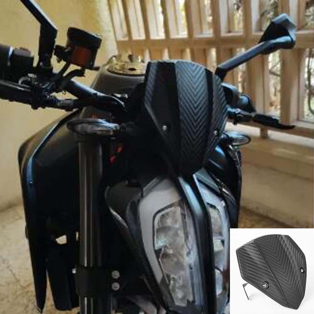 Motorrad Windschutzscheibe Windschutzscheibe Flyscreen Windabweiser Schirm Visier Kompatibel mit K.T.M Duke 790 Duke 890 Duke 790 890 Duke 790 890 2018 2019 2020 2021 2022 2023 Luftstromschutz von TAZGANTAX