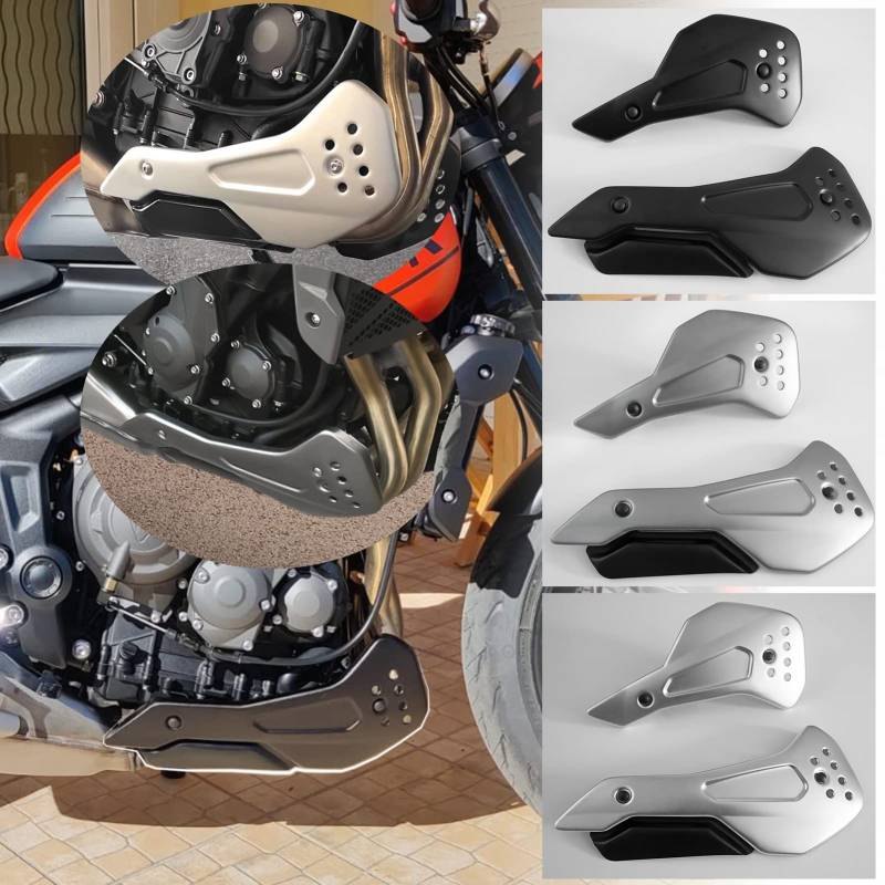 Motorradmotor unter der Motorhaube, Chassis-Spoilerplatte Untere Verkleidungsunterseite Leichentuchwache Kompatibel mit T.riumph Trident660 Trident 660 2021 2022 2023 Bauchpfannenbodenschutz (Titan) von TAZGANTAX