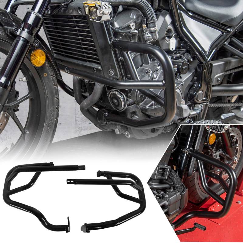 TAZGANTAX Highway Crash Bar für Rebel 1100 Motorrad Motor Stoßstangenschutz Kompatibel mit Hon-da Rebel CMX1100 CM1100 CMX cm 1100 2021 2022 2023 Seitlicher Sturzbügel Fallschutz von TAZGANTAX