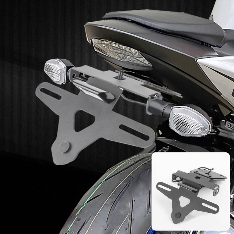 TAZGANTAX Motorrad Fender-Eliminator-Kit Kennzeichenhalter mit LED-Licht, kompatibel mit S-uzuki GSX-S750 GSXS750 GSXS GSX-S 750 2017–2023 GSX-S1000F GSXS1000F GSX-S GSX-S 1000F 2015–2021 von TAZGANTAX