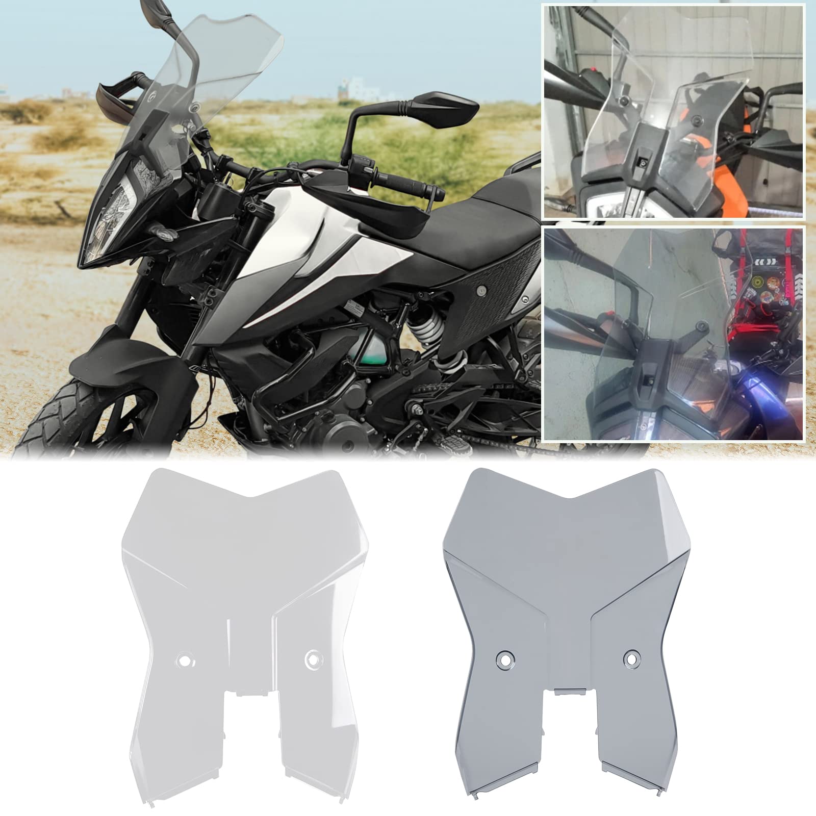 TAZGANTAX Motorrad Frontscheibe Windschutz Zubehör Kompatibel mit K-T-M 390/SW 390 Adventure SW 2019 2020 2021 2022 Windschutzscheibe Luftabweiser (Klar) von TAZGANTAX