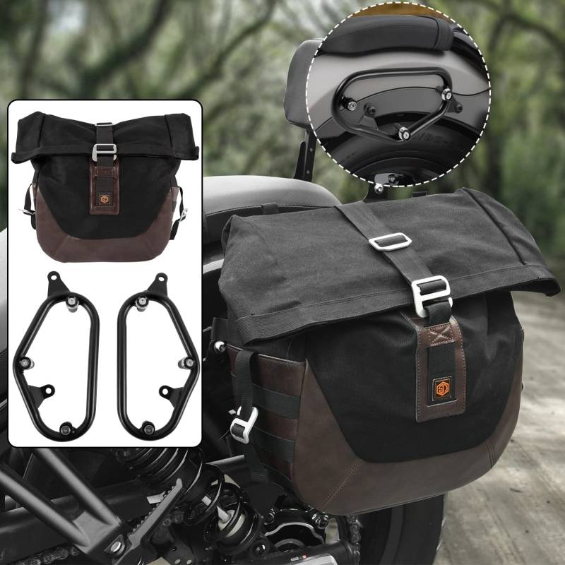 TAZGANTAX Motorrad-Satteltaschen-Aufbewahrungstasche mit Schnellverschluss für Rebel500 Rebel300 Abnehmbare Packtaschen Seitengepäcktasche Kompatibel mit Rebel CMX500 CMX300 (Tasche) von TAZGANTAX