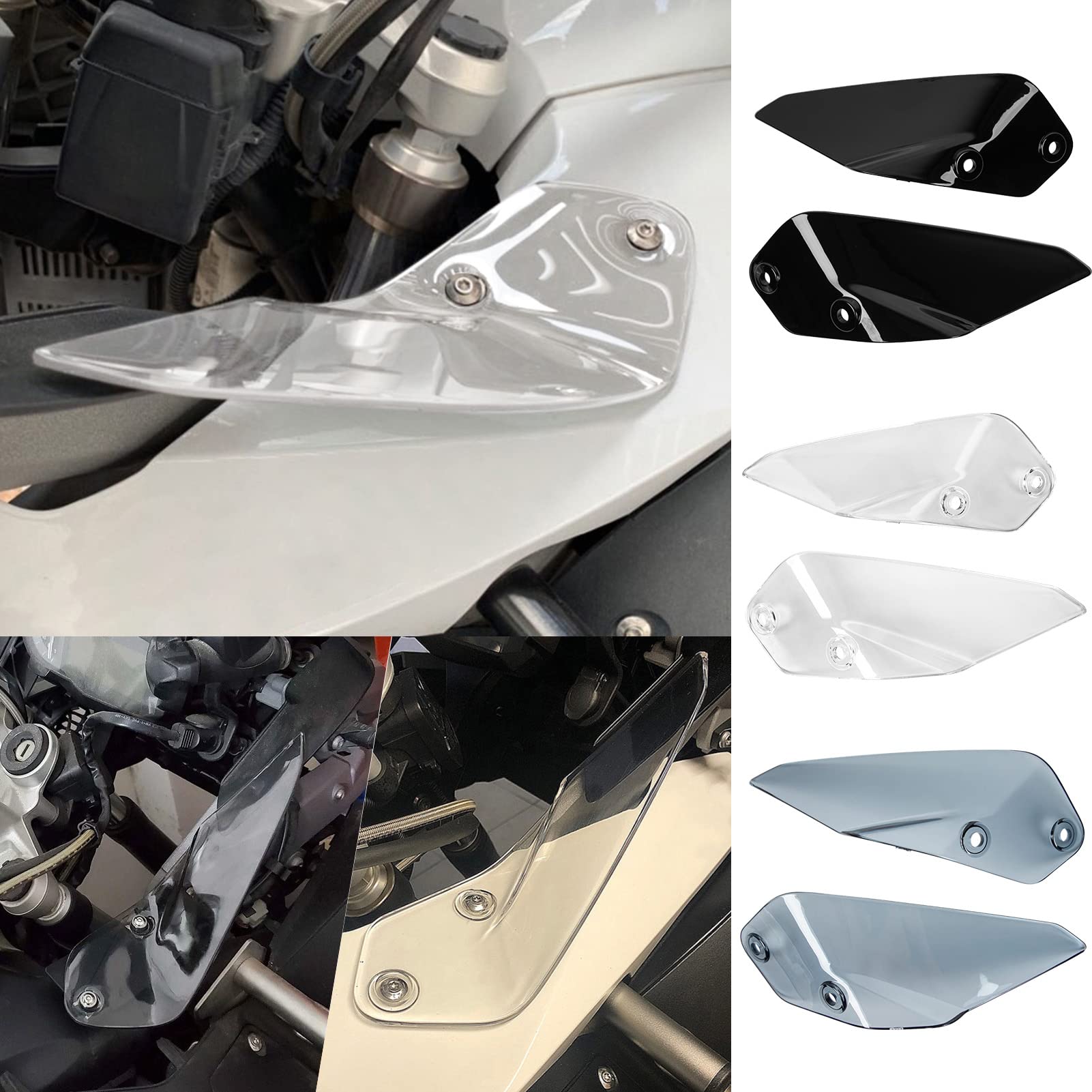TAZGANTAX Motorrad Side Winglet Windabweiser Windschutzscheibe Handschutz Kompatibel mit B.M.W R1250GS R 1250 GS ADV (2019–2021) R1200GS R 1200 GS Adventure ADV (2014–2020) (Klar) von TAZGANTAX