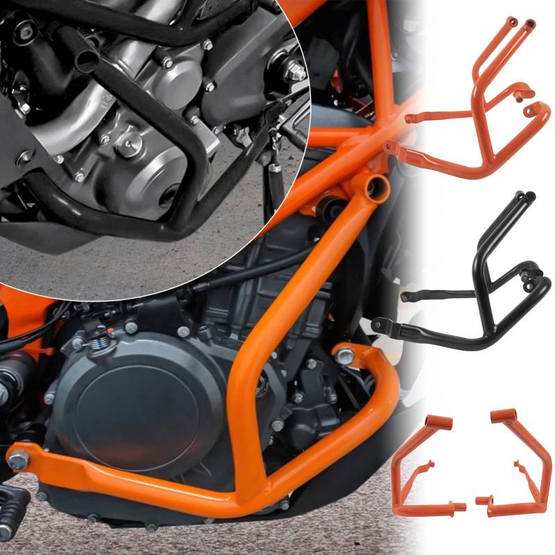 TAZGANTAX Motorrad Stahl Motorschutz Sturzbügel Sturzbügel Rahmenschutz Kompatibel mit K.T.M DUKE 250 DUKE 390 Duke 250 390 2017-2022 2018 2019 2020 21 (Schwarz) von TAZGANTAX