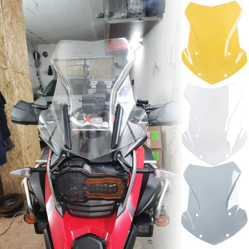 TAZGANTAX Motorrad Tourenscheibe Windschutz kompatibel mit B.M.W R1200GS R1250GS R 1200 GS R 1250 GS LC Adventure ADV Flyscreen Windabweiser für R 1250GS ADV Zubehör (Leichter Rauch) von TAZGANTAX