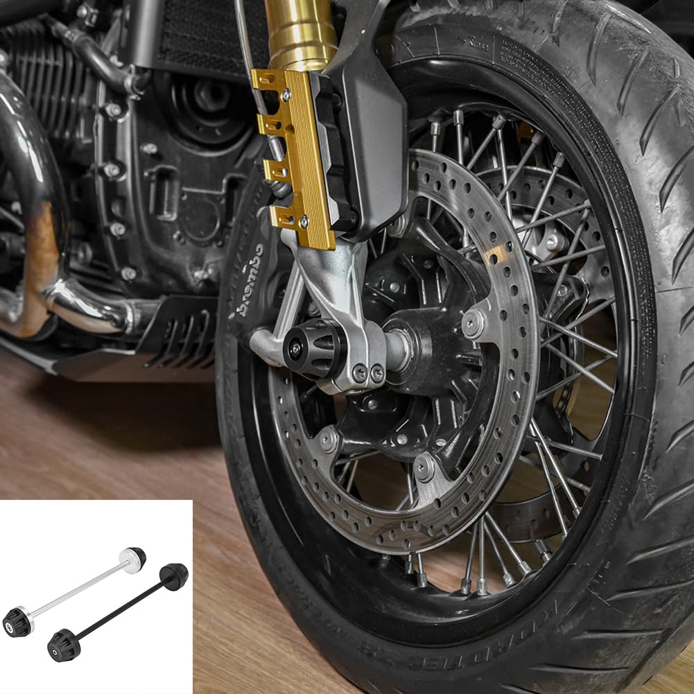 TAZGANTAX Motorrad Vorderrad Slider Achse Gabel Slider Radschutz Crash Pad an-ti Fall Fame Slider Kompatibel mit B.M.W R Nine T R9T R NINET R 9T R-9-T 2014 2015 2016 Zubehör 14-16 (Schwarz) von TAZGANTAX