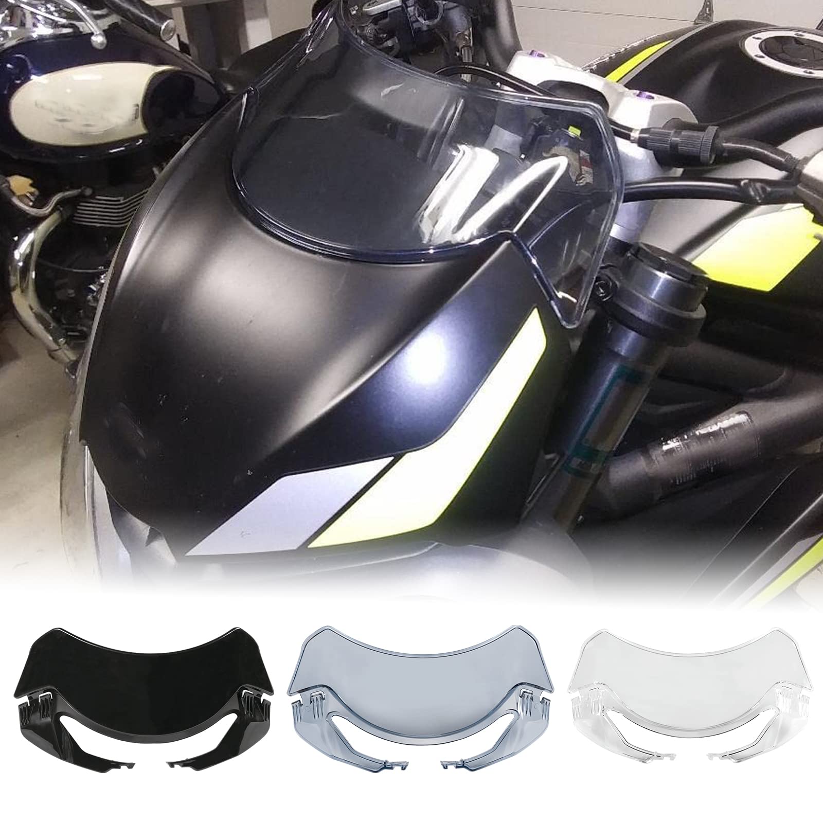 TAZGANTAX Motorrad Windschutzscheibe Frontverkleidung Windschutz Windabweiser kompatibel mit T.riumph Street Triple RS 765 Street Triple 765 R 765 RS Flyscreen (Leichter Rauch) von TAZGANTAX