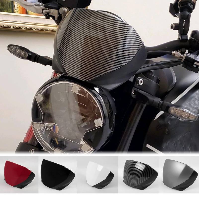 TAZGANTAX Motorrad obere vordere Verkleidungshaube Scheinwerfer Windschutz Frontmaske Nasenschutzhaube kompatibel mit Tri-umph Trident 660 Trident 660 Trident-660 Zubehör 2021-2023 (Kohlefaser-Optik) von TAZGANTAX